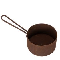 položky Kovový kvetináč, kvetináč, hrdzavo sfarbená panvica, dekoratívny predmet, Ø20cm V11cm