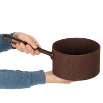 položky Kovový kvetináč, kvetináč, hrdzavo sfarbená panvica, dekoratívny predmet, Ø20cm V11cm