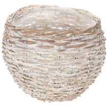 položky Okrúhly pletený košík, veľký dekoratívny košík na výsadbu, 23 cm
