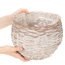 položky Okrúhly pletený košík, veľký dekoratívny košík na výsadbu, 23 cm
