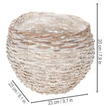 položky Okrúhly pletený košík, veľký dekoratívny košík na výsadbu, 23 cm