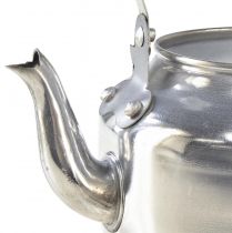 položky Kvetináč kovový dekoratívny džbán na vodu strieborný vintage Ø15cm