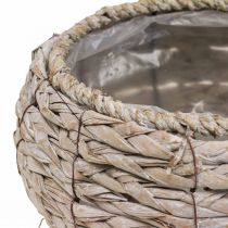 položky Biely okrúhly kvetináč s kvetináčom, Ø22 cm, výška 13 cm