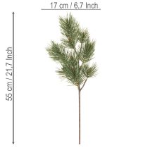 položky Umelá borovicová vetvička ako dekoratívna jedľová vetvička, 55 cm, 3 kusy