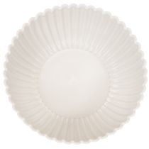 položky Okrúhla, rebrovaná miska v bielej farbe na všestrannú dekoráciu, 15 cm, 2 kusy