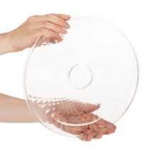 položky Dekoratívna priehľadná okrúhla misa s nohou, 32 cm