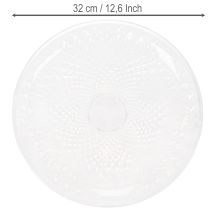 položky Dekoratívna priehľadná okrúhla misa s nohou, 32 cm