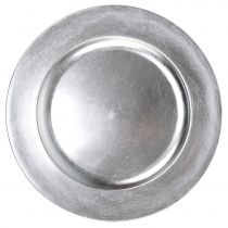 položky Plastový tanier strieborný Ø33cm s efektom glazúry