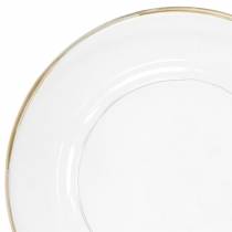 položky Ozdobný tanier so zlatým okrajom z číreho plastu Ø33cm