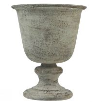 položky Pohár starožitný kovový pohár váza sivá/hnedá Ø18,5cm 21,5cm