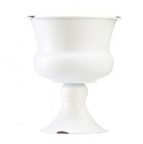 Pohár na pestovanie biely kov shabby chic Ø13,5cm V19cm