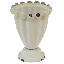 Váza na pohár kovový ozdobný pohár krémovo hnedý Ø9cm V13cm