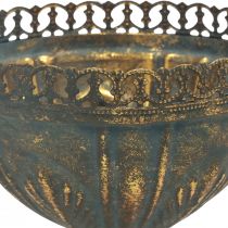 položky Váza na pohár kovová dekorácia pohár zlato šedá starožitná Ø15,5cm V22cm