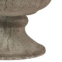 položky Váza na pohár kovová ozdobná misa šedá starožitná Ø13,5cm V15cm