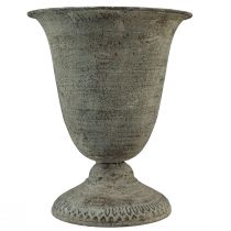 položky Váza na pohár kovová šedá/hnedá starožitná Ø20,5cm V25cm
