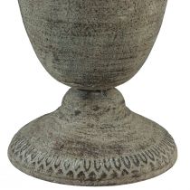 položky Váza na pohár kovová šedá/hnedá starožitná Ø20,5cm V25cm