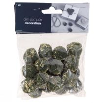 položky Bambulky s trblietavými zelenými 2,5 cm bambulky 2 sáčky – 24 ks