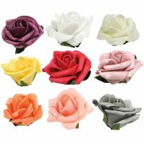 položky Penová ruža Ø6cm rôzne farby 27ks