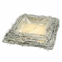 položky Rustikálny rastlinný vankúš "Vetvy" Biela dekorácia 40x40cm