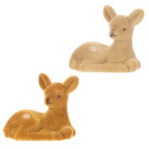 položky Dekoratívna figúrka ležiacej srnky na dekoráciu stola, 8 cm, 6 kusov