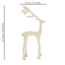 položky Dekorácia soba figúrka jeleňa kovová sivá hlinená optika V27,5 cm
