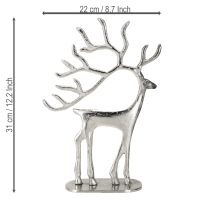 položky Dekorácia soba figúrka jeleňa kovová strieborná V31cm
