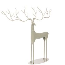 Článok Dekoratívna socha jeleňa s veľkými parohmi, moderný kovový vzhľad, 48 cm