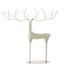 Článok Dekoratívna socha jeleňa s veľkými parohmi, moderný kovový vzhľad, 48 cm