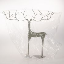 Článok Dekoratívna socha jeleňa s veľkými parohmi, moderný kovový vzhľad, 48 cm