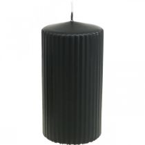 položky Stĺpové sviečky čierna drážkovaná sviečka 70/130mm 4 ks