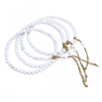 položky Dekoratívny drevený prsteň Shabby Chic biely Ø19cm, svadobný, jarný, dekorácia na dvere, sada 4 kusov