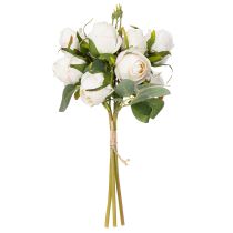 položky Umelá kytica ruží na štýlovú dekoráciu stola, 31 cm, 3 kusy