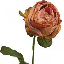 položky Umelá ruža oranžová, umelá ruža, ozdobná ruža L74cm Ø7cm