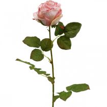 položky Deko ruža ružová, kvetinová dekorácia, umelá ruža L74cm Ø7cm