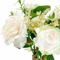 položky Kytica ruží Parta umelých ruží Krémové hodvábne kvety v kytici