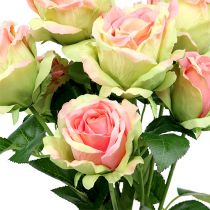 položky Umelý ker ruže zelený, ružový 55cm