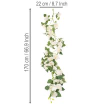 položky Girlanda z umelých ruží s bielymi kvetmi na dekoráciu, 170 cm