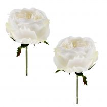 položky Kvet ruže biely 17cm 4ks