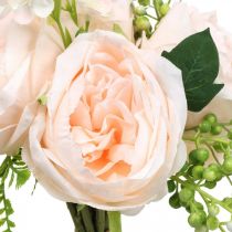 položky Kytica umelej ruže, kytica hodvábnych kvetov, zväzok ruží, kytica umelých ruží ružová L28cm