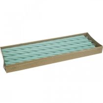 položky Rustikálne sviečky tyčinkové sviečky farbené na zeleno 350/28mm 4 ks