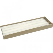 položky Rustikálne sviečky, tyčinkové sviečky, stálofarebná biela, 350/28 mm, 4 kusy