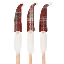 Článok Vianočné ozdobné kolíky v tvare škriatkov, Santa Claus s plstenou čiapkou, 58 cm, 6 kusov