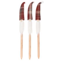 Článok Vianočné ozdobné kolíky v tvare škriatkov, Santa Claus s plstenou čiapkou, 58 cm, 6 kusov