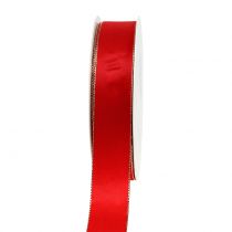položky Saténová stuha červená so zlatým okrajom 25mm 40m