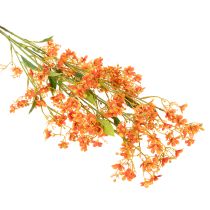 položky Umelý kvet orchidea vetvička oranžová filigránová dekorácia izby 110 cm 3 ks