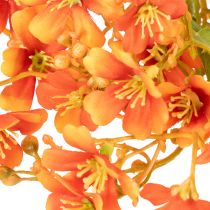 položky Umelý kvet orchidea vetvička oranžová filigránová dekorácia izby 110 cm 3 ks