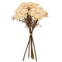 položky Umelý krémový rebríček, umelé kvety rebríčka 30 cm, 6 ks