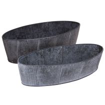 položky Miska oválna kovová čierna šedá Vintage 32,5/37 cm Súprava 2 ks