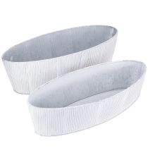 položky Oválna kovová miska v bielom striebre 32,5cm/37cm sada 2 ks
