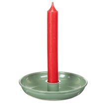 položky Zelený kovový svietnik, dekoratívny, na kužeľovité sviečky, 13 cm